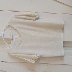 White Lace Sleeve Top